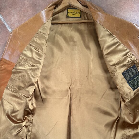 Vtg A Robert Lewis Idea Men’s 42 Genuine Lambskin Leather Jacket - Pro Cleaned! - Picture 3 of 6